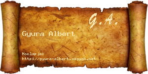 Gyura Albert névjegykártya